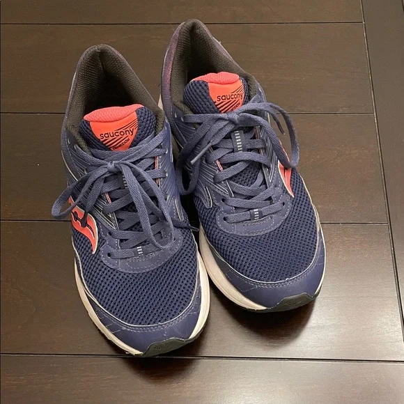 Saucony Cohesion Blue and Pink Athletic Shoes - Picture 1 of 10